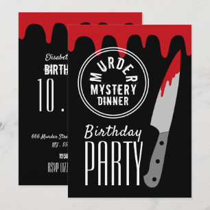 Invitation Couteau de sang, Mystère de meurtre Timbre fête d'