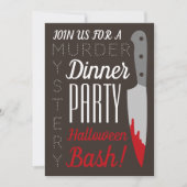 Invitation Couteau sanglant, Meurtre Mystère Fête d'Halloween (Devant)