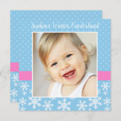 Invitation Couteaux de neige mignons Hiver Onederland Photo A (Devant / Derrière)