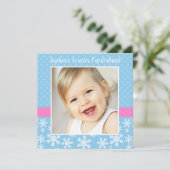 Invitation Couteaux de neige mignons Hiver Onederland Photo A (Debout devant)