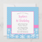 Invitation Couteaux de neige mignons Hiver Onederland Photo A (Dos)