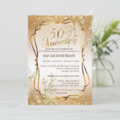 Invitation Coutume - 50e anniversaire de mariage en doré pail (Debout devant)