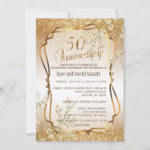 Invitation Coutume - 50e Anniversaire de Mariage Paillettes d (Devant)