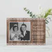 Invitation Coutume blanche rustique de photo de mariage de (Debout devant)