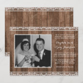 Invitation Coutume blanche rustique de photo de mariage de (Devant / Derrière)