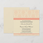 Invitation : coutume : Corail/invitation crème de mariage (Devant / Derrière)
