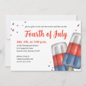 Invitation Coutume d'été Le 4 juillet Popsicles (Devant)
