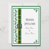 Invitation Coutume écossaise verte et blanche (Devant)