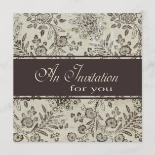 Invitation Coutume florale antique vintage de partie de