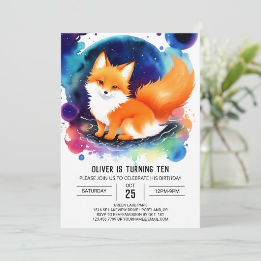 Invitation Coutume Fox Anniversaire Bash (Debout devant)