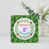 Invitation Coutume Ladybug & Leaf 5e anniversaire (Debout devant)