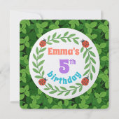 Invitation Coutume Ladybug & Leaf 5e anniversaire (Devant)