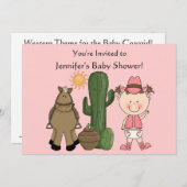 Invitation Coutume mignonne de poney de bébé et de cheval (Devant / Derrière)