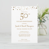 Invitation Coutume Or Blanc 50e Anniversaire de Mariage (Debout devant)