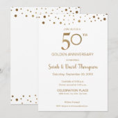 Invitation Coutume Or Blanc 50e Anniversaire de Mariage (Devant / Derrière)