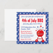 Invitation Coutume patriotique de BBQ (Devant / Derrière)