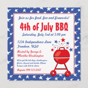 Invitation Coutume patriotique de BBQ