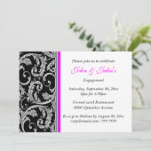 Invitation COUTUME rose noire d'anniversaire de fiançailles (Debout devant)