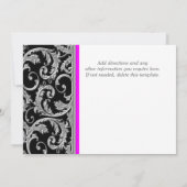 Invitation COUTUME rose noire d'anniversaire de fiançailles (Dos)