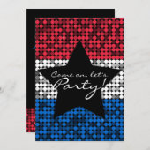 Invitation Couture blanche et bleue (Devant / Derrière)