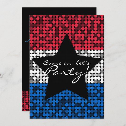 Invitation Couture blanche et bleue (Devant / Derrière)