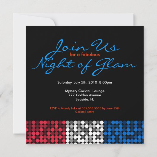 Invitation Couture blanche et bleue (Dos)