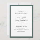 Invitation Couture élégante | Dîner de répétition vert riche (Devant)