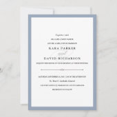 Invitation Couture élégante | Dusty Blue Mariage (Devant)