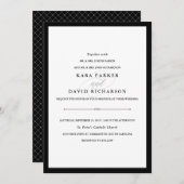 Invitation Couture élégante | Mariage noir et blanc (Devant / Derrière)