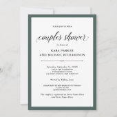 Invitation Couture élégante | Rich Green Couples Douche (Devant)