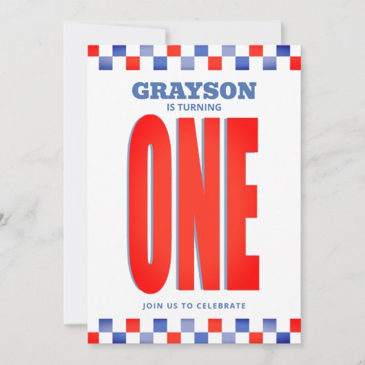 Invitation Couture un 1er anniversaire (Devant)