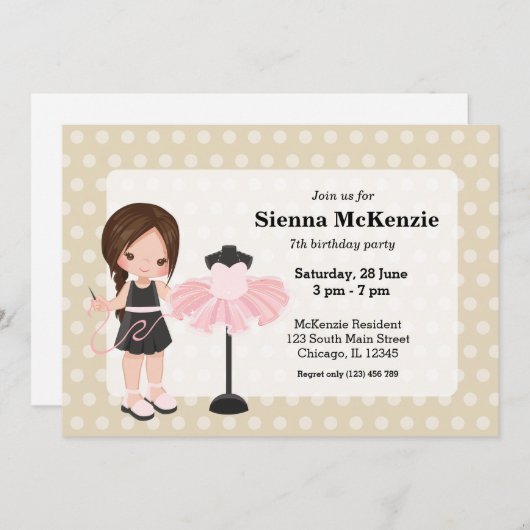 Invitation Couturière (Devant / Derrière)