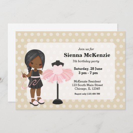 Invitation Couturière (Devant / Derrière)