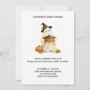 Invitation Couvert Cérémonie de la Tarte de Halloween