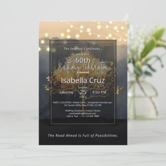 Invitation Couvert de braises | Design minimaliste (Debout devant)