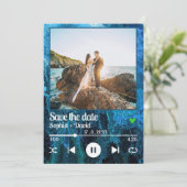 Invitation Couverture d'album bleu marine Musique Photo Enreg (Debout devant)