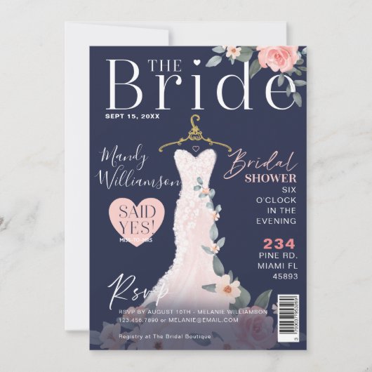 Invitation Couverture de la Fête des mariées de la robe Maria (Devant)