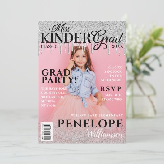 Invitation Couverture de la Parties scintillant de Mlle Kinde (Debout devant)