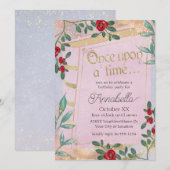 Invitation Couverture de livre de conte de fées rose avec des (Devant / Derrière)