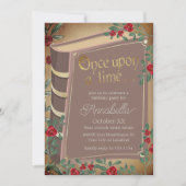 Invitation Couverture de livre de contes de fées avec des ros (Devant)