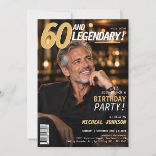 Invitation Couverture de magazine 60 ans et légendaire pour 6
