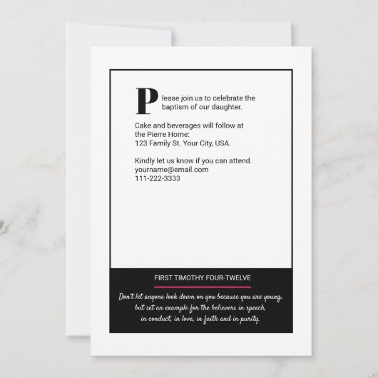 Invitation Couverture de magazine Ado Baptême (Dos)