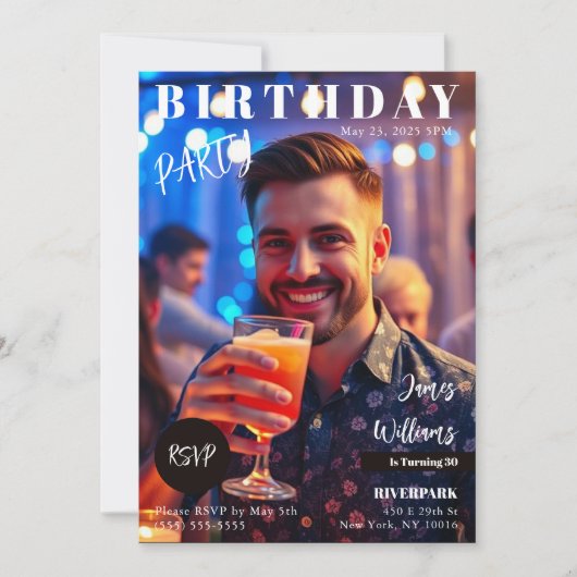 Invitation Couverture de magazine Anniversaire (Devant)