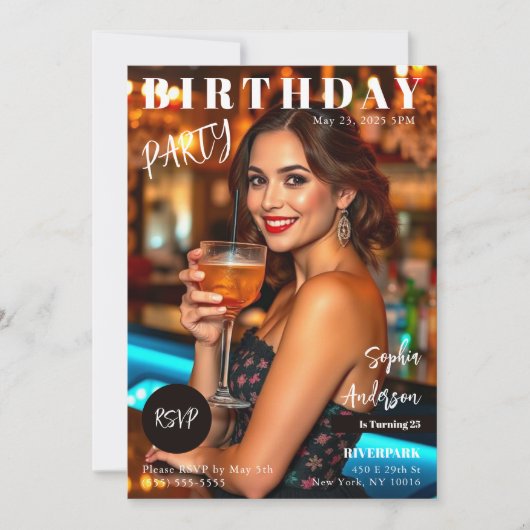 Invitation Couverture de magazine Anniversaire (Devant)