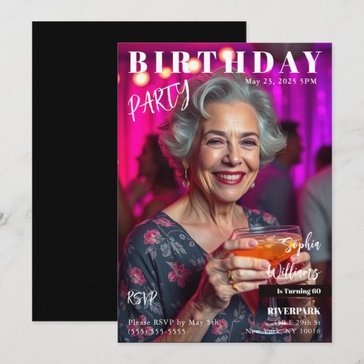 Invitation Couverture de magazine Anniversaire (Devant / Derrière)