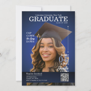 Invitation Couverture de magazine Casquette de remise de dipl