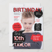 Invitation Couverture de magazine de mode de journal rouge no (Devant)