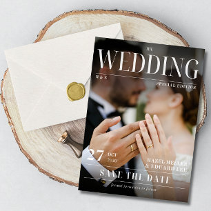 Invitation Couverture de magazine de photo moderne Enregistre