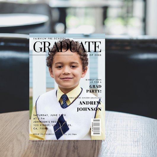 Invitation Couverture de magazine de remise de diplômes de ma