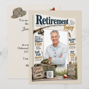 Invitation Couverture de magazine de retraite avec photo pers
